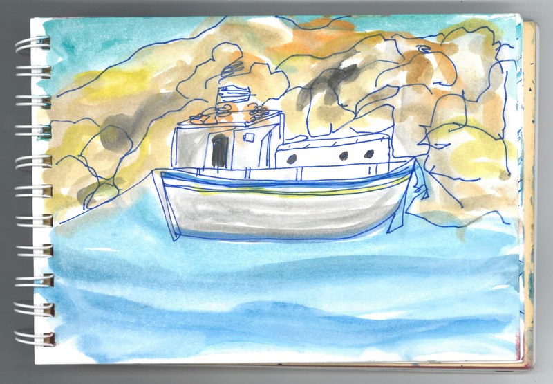 BOAT, ELIAS BEACH, MYKONOS